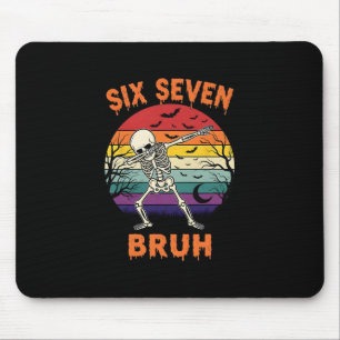 67 Halloween Meme Six Seve Skeleton Numbers Funny  Mouse Mat