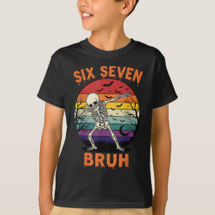 67 Halloween Meme Six Seve Skeleton Numbers Funny T-Shirt