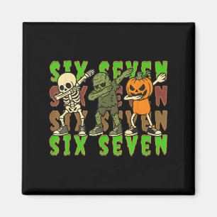 67 Halloween Meme Six Seven Dabbing Skeleton Zombi Magnet