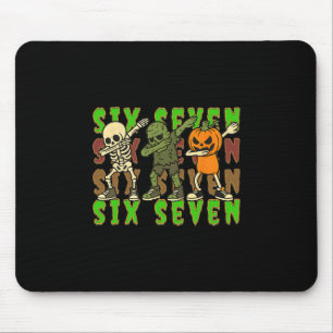 67 Halloween Meme Six Seven Dabbing Skeleton Zombi Mouse Mat