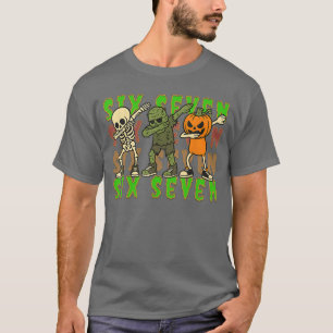 67 Halloween Meme Six Seven Dabbing Skeleton Zombi T-Shirt