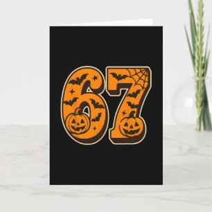 67 Halloween Six Seven Brainrot Meme Boys Kids Fun Card