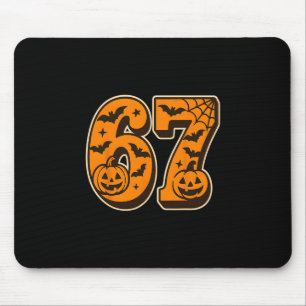67 Halloween Six Seven Brainrot Meme Boys Kids Fun Mouse Mat
