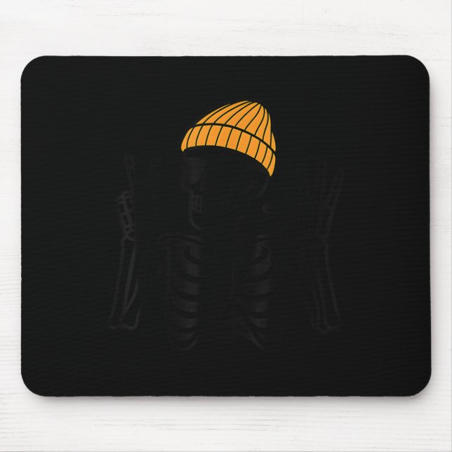 67 Halloween Skeleton Peace Sign Funny Meme Six Se Mouse Mat (Front)