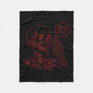 67 Halloween Skeleton Six Seven Meme Brainrot Funn Fleece Blanket