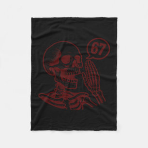 67 Halloween Skeleton Six Seven Meme Brainrot Funn Fleece Blanket