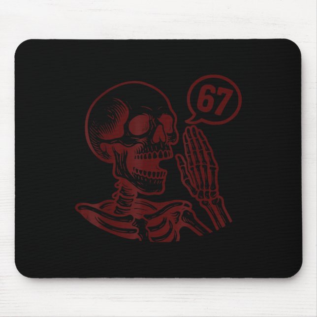 67 Halloween Skeleton Six Seven Meme Brainrot Funn Mouse Mat (Front)