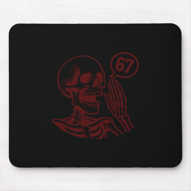 67 Halloween Skeleton Six Seven Meme Brainrot Funn Mouse Mat (Front)