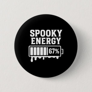 67 Halloween Spooky Energy Brainrot Meme Six Seven 6 Cm Round Badge