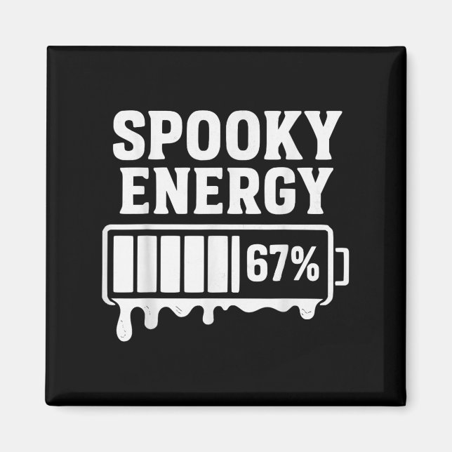 67 Halloween Spooky Energy Brainrot Meme Six Seven Magnet (Front)