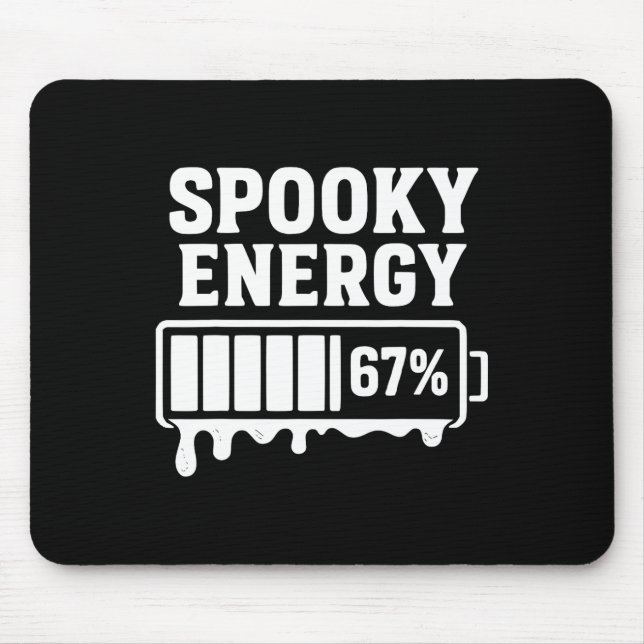 67 Halloween Spooky Energy Brainrot Meme Six Seven Mouse Mat (Front)