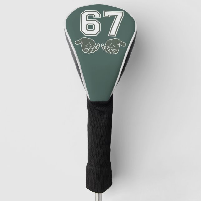 67 Hand Funny Six Seven Meme Generation Alpha  Golf Head Cover (Front)
