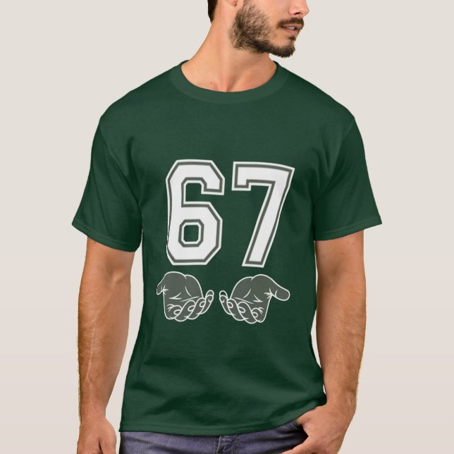 67 Hand Funny Six Seven Meme Generation Alpha  T-Shirt (Front)