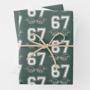 67 Hand Funny Six Seven Meme Generation Alpha Wrapping Paper Sheet