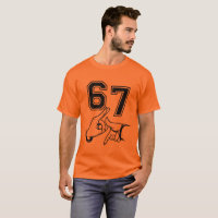 67 Hand Gesture Graphic T-Shirt Urban Casual Style