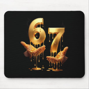 67 Hands Six Seven 6 7 Gold Drip Teens Boys Kids D Mouse Mat
