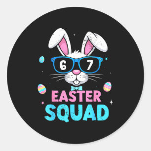 67 happy easter squad bunny funny for kids boys classic round sticker