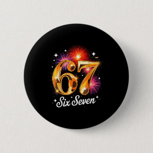 67 Happy New Year Funny Fireworks 2026 Men Women K 6 Cm Round Badge