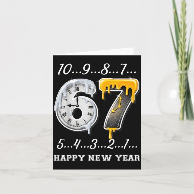 67 Happy New Year Six Seven Funny Countdown 2026 B Card (Front)