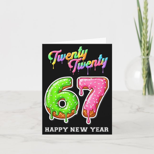 67 Happy New Year's Eve Six Seven Funny 2026 Brain Card (Front)