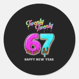 67 Happy New Year's Eve Six Seven Funny 2026 Brain Classic Round Sticker