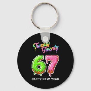 67 Happy New Year's Eve Six Seven Funny 2026 Brain Key Ring