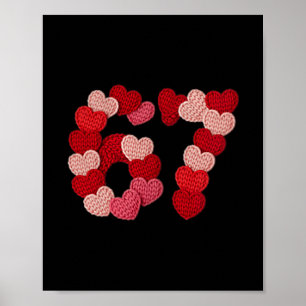 67 Hearts Sweater Design For Valentine's Day Love  Poster