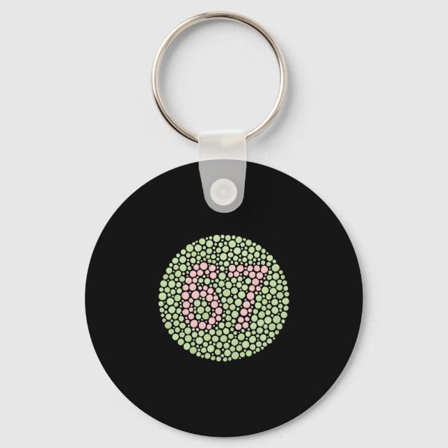 67 Hidden Meme Trending Gen Z Alpha Six Seven 6 7  Key Ring (Front)