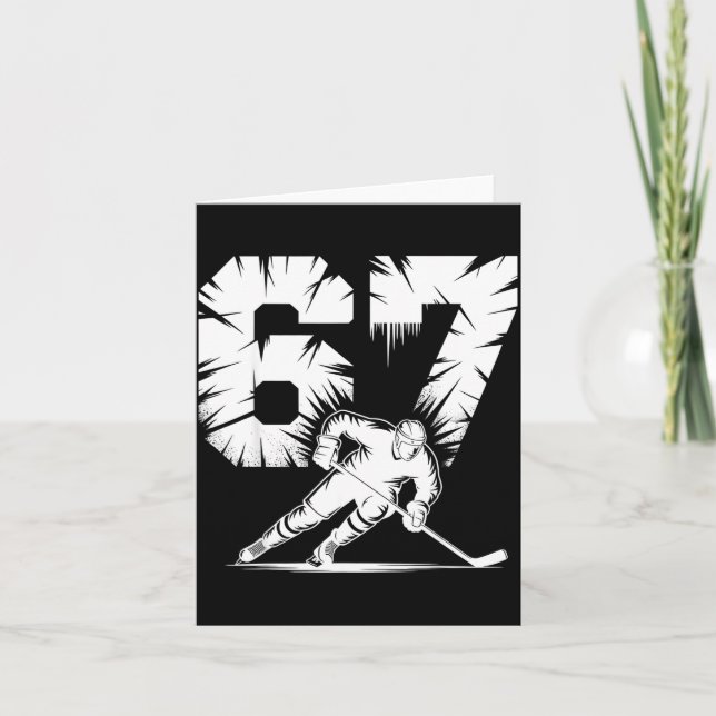 67 Hockey Cool Six Seven Gen Alpha Slang Winter St Card (Front)