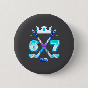 67 Hockey Drip Funny Ice Meme Number Six Seven 6 Cm Round Badge