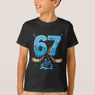 67 Hockey Drip Funny Six Seven Youth Hockey Meme T-Shirt