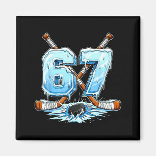 67 Hockey Drip Number Funny Meme Style Boys Graphi Magnet