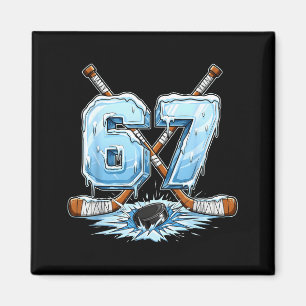 67 Hockey Drip Number Funny Meme Style Boys Graphi Magnet