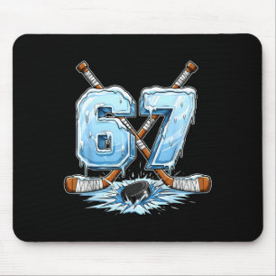 67 Hockey Drip Number Funny Meme Style Boys Graphi Mouse Mat