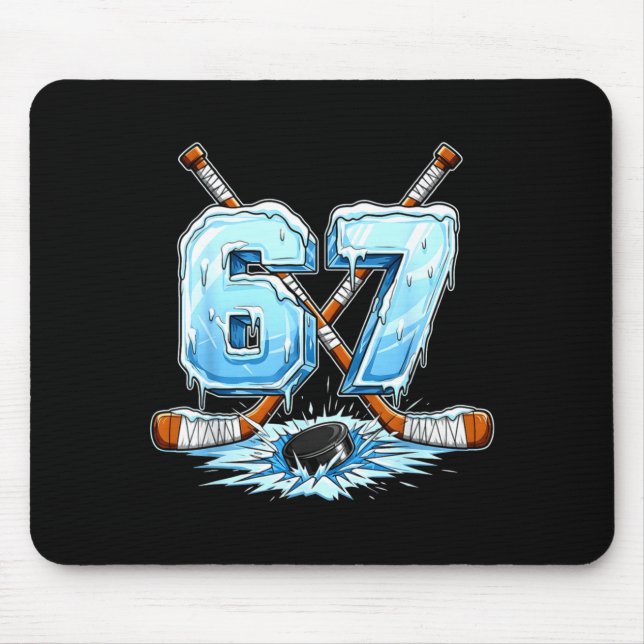 67 Hockey Drip Number Funny Meme Style Boys Graphi Mouse Mat (Front)