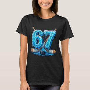 67 Hockey Drip Number Funny Meme Style Six Seven  T-Shirt