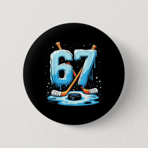 67 Hockey Ice Cream Drip Gen Alpha Slang Boys Men 6 Cm Round Badge