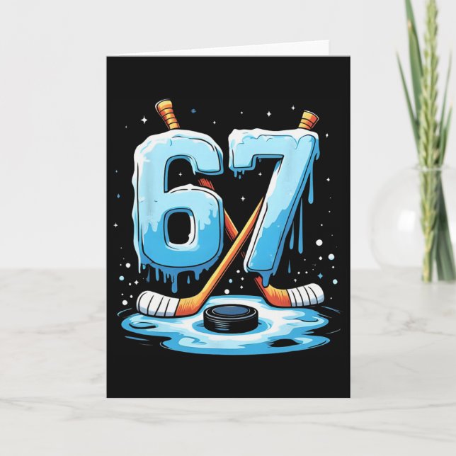 67 Hockey Ice Cream Drip Gen Alpha Slang Boys Men  Card (Front)