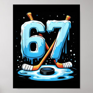 67 Hockey Ice Cream Drip Gen Alpha Slang Boys Men Poster