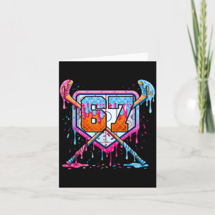 67 Hockey Ice Cream Drip Gen Z Meme Puck Stick Card