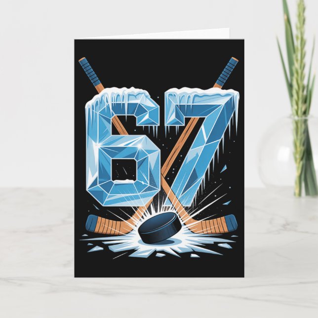 67 Hockey Meme Six Seven 6 7 Hockey Meme 67  Card (Front)