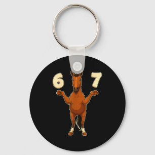 67 Horse Funny Gen Alpha Slang Kids Teens Number T Key Ring