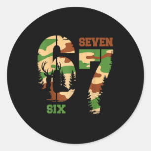 67 Hunting Camo Six Seven 6 7 Meme Camouflage 67 M Classic Round Sticker