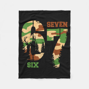 67 Hunting Camo Six Seven 6 7 Meme Camouflage 67 M Fleece Blanket