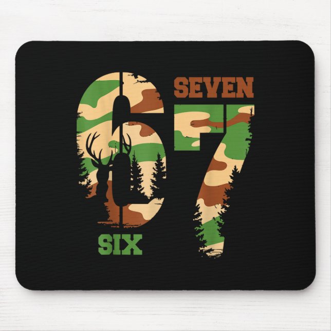 67 Hunting Camo Six Seven 6 7 Meme Camouflage 67 M Mouse Mat (Front)