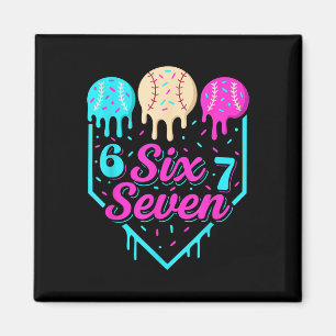 67 Ice Cream Baseball Drip Home Plate Six Seven 6 Magnet