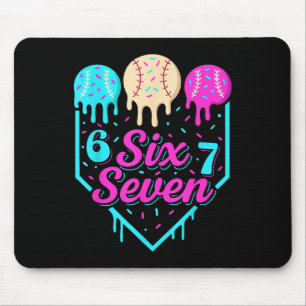 67 Ice Cream Baseball Drip Home Plate Six Seven 6 Mouse Mat