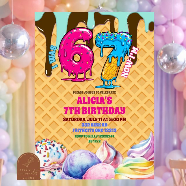 67 ice cream Birthday Party Invitation (Creator Uploaded)