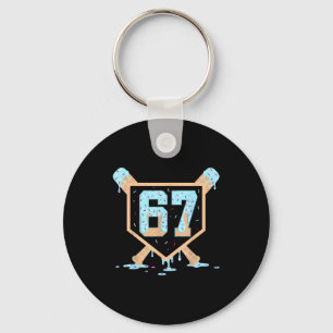 67 Ice Cream Drip Baseball Meme Funny Six Seven Ge Key Ring