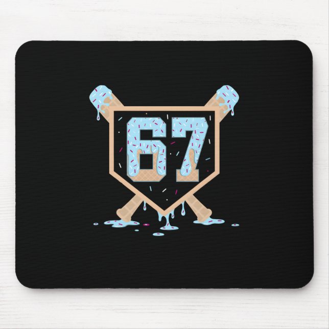 67 Ice Cream Drip Bysebyll Meme Funny Six Seven Ge Mouse Mat (Front)